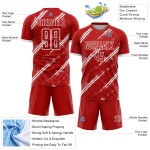 Benutzerdefinierte weiße Fußball-rote Trikotuniform Sublimation Benutzerdefinierte weiße Fußball-rote Trikotuniform Sublimation