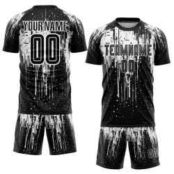 Uniform Trikot Schwarz Fußball Sublimation Weiß Custom Uniform Trikot Schwarz Fußball Sublimation Weiß Custom