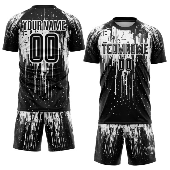 Uniform Trikot Schwarz Fußball Sublimation Weiß Custom Uniform Trikot Schwarz Fußball Sublimation Weiß Custom