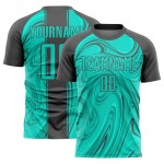 Jersey Sublimation Fußball Abstrakt Aqua Custom Grau Stahl Uniform Flüssigkeit Jersey Sublimation Fußball Abstrakt Aqua Custom Grau Stahl Uniform Flüssigkeit