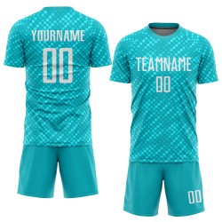 Jersey Fußball Weiß Benutzerdefinierte Uniform Sublimation Aqua Jersey Fußball Weiß Benutzerdefinierte Uniform Sublimation Aqua