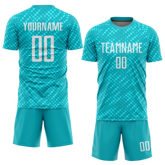 Jersey Fußball Weiß Benutzerdefinierte Uniform Sublimation Aqua Jersey Fußball Weiß Benutzerdefinierte Uniform Sublimation Aqua