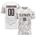 Jersey Sublimation Braun Fußball Uniform Weiß Custom Jersey Sublimation Braun Fußball Uniform Weiß Custom