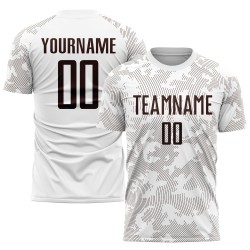 Jersey Sublimation Braun Fußball Uniform Weiß Custom