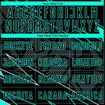 Jersey Uniform Sublimation Aqua Custom Schwarz Fußball Linien Jersey Uniform Sublimation Aqua Custom Schwarz Fußball Linien