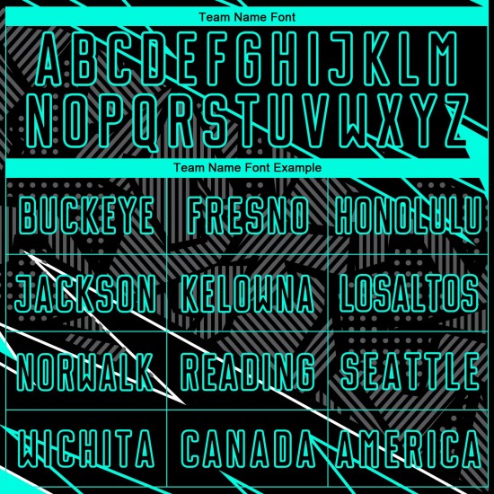 Jersey Uniform Sublimation Aqua Custom Schwarz Fußball Linien Jersey Uniform Sublimation Aqua Custom Schwarz Fußball Linien