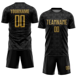 Uniform Geometrische Fußball Sublimation Schwarz Benutzerdefinierte Formen Jersey Altgold Uniform Geometrische Fußball Sublimation Schwarz Benutzerdefinierte Formen Jersey Altgold