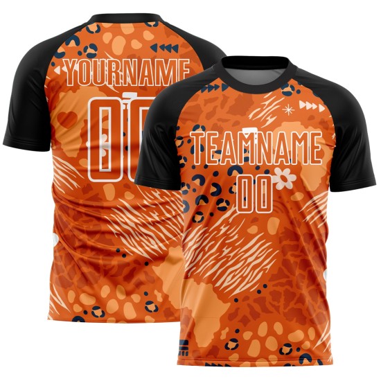 Uniform Jersey Orange Custom Bay Afrikanische Muster Sublimation Fußball Orange-Schwarz Uniform Jersey Orange Custom Bay Afrikanische Muster Sublimation Fußball Orange-Schwarz