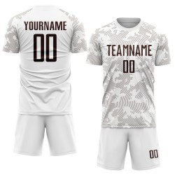 Jersey Sublimation Braun Fußball Uniform Weiß Custom Jersey Sublimation Braun Fußball Uniform Weiß Custom