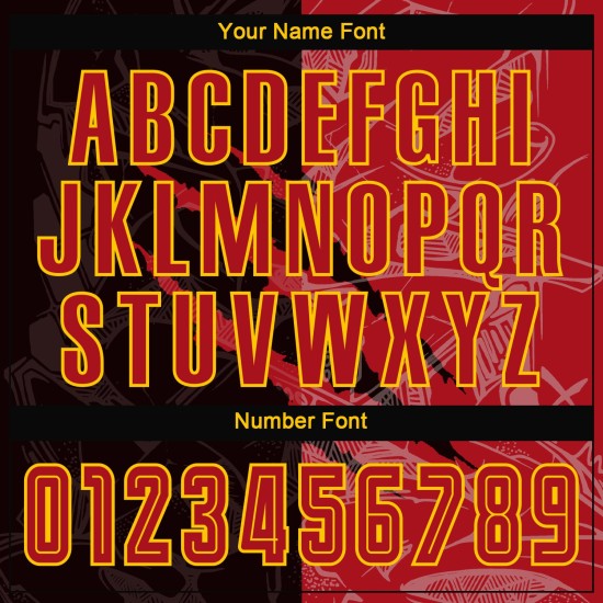 Benutzerdefinierte Graffiti Jersey Rot-Gold Uniform Muster Scratch Fußball Sublimation Benutzerdefinierte Graffiti Jersey Rot-Gold Uniform Muster Scratch Fußball Sublimation