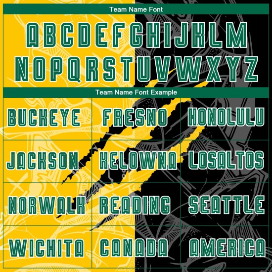 Grün Graffiti Schwarz-Gelb Benutzerdefinierte Uniform Sublimation Jersey Scratch Kelly Muster Fußball Grün Graffiti Schwarz-Gelb Benutzerdefinierte Uniform Sublimation Jersey Scratch Kelly Muster Fußball