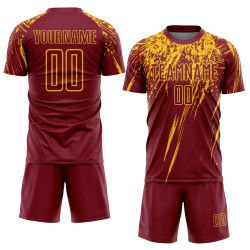 Gelbe Uniform Custom Sublimation Crimson Fußballtrikot Gelbe Uniform Custom Sublimation Crimson Fußballtrikot