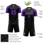 Uniform Fußball Lila Trikot Schwarz Benutzerdefinierte Sublimation Uniform Fußball Lila Trikot Schwarz Benutzerdefinierte Sublimation