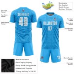 Home Weiß Blau Sublimation Uniform Fußball Jersey Licht Custom Home Weiß Blau Sublimation Uniform Fußball Jersey Licht Custom