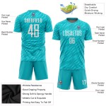 Jersey Fußball Weiß Benutzerdefinierte Uniform Sublimation Aqua Jersey Fußball Weiß Benutzerdefinierte Uniform Sublimation Aqua