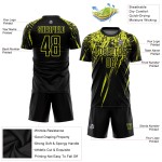Sublimation Schwarz Neon Jersey Gelb Custom Uniform Fußball Sublimation Schwarz Neon Jersey Gelb Custom Uniform Fußball