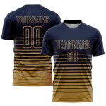 Sublimation Gold Nadelstreifen Navy Fußball Verblassen Uniform Jersey Custom Old Fashion Sublimation Gold Nadelstreifen Navy Fußball Verblassen Uniform Jersey Custom Old Fashion