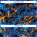 Fußball-Uniform, schwarz, individuell sublimiert, schwarzes Trikot, königsblau Fußball-Uniform, schwarz, individuell sublimiert, schwarzes Trikot, königsblau