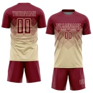 Benutzerdefinierte Uniform Creme Jersey Fußball Sublimation Crimson Benutzerdefinierte Uniform Creme Jersey Fußball Sublimation Crimson