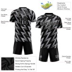 Fußball Sublimation Jersey Grau Schwarz-Weiß Uniform Custom Fußball Sublimation Jersey Grau Schwarz-Weiß Uniform Custom