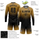 Gold Fade Custom Fußball Lange Alte Sublimation Jersey Uniform Mode Schwarz Gold Fade Custom Fußball Lange Alte Sublimation Jersey Uniform Mode Schwarz