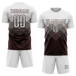 Benutzerdefinierte weiße Fußball-Trikot Uniform Sublimation braun Benutzerdefinierte weiße Fußball-Trikot Uniform Sublimation braun