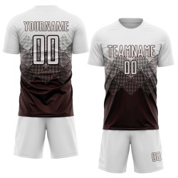 Benutzerdefinierte weiße Fußball-Trikot Uniform Sublimation braun Benutzerdefinierte weiße Fußball-Trikot Uniform Sublimation braun