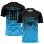 Sky Sublimation Schwarz Custom Uniform Blau Fußballtrikot Sky Sublimation Schwarz Custom Uniform Blau Fußballtrikot