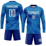 Benutzerdefinierte Sublimation Uniform Fußballtrikot Weiß-Königsblau Benutzerdefinierte Sublimation Uniform Fußballtrikot Weiß-Königsblau