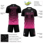 Rosa Nadelstreifen Sublimation Fußball Verblassen Uniform Jersey Schwarz Mode Custom Rosa Nadelstreifen Sublimation Fußball Verblassen Uniform Jersey Schwarz Mode Custom