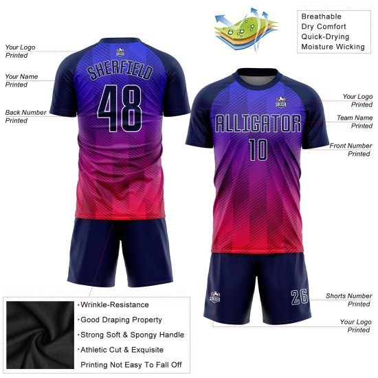 Jersey Navy-Hot Pink Fußball Custom Royal Uniform Sublimation Jersey Navy-Hot Pink Fußball Custom Royal Uniform Sublimation