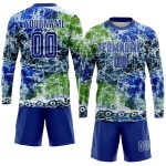 Fußball Royal-White Tie Jersey Custom Dye Uniform Sublimation Fußball Royal-White Tie Jersey Custom Dye Uniform Sublimation