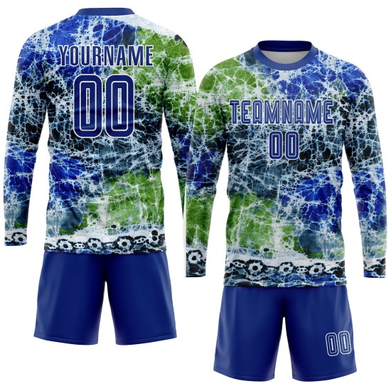Fußball Royal-White Tie Jersey Custom Dye Uniform Sublimation Fußball Royal-White Tie Jersey Custom Dye Uniform Sublimation