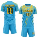 Trikot Blau Sublimation Uniform Custom Gelb-Schwarz Fußball Himmel Trikot Blau Sublimation Uniform Custom Gelb-Schwarz Fußball Himmel