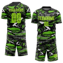 Grüne Fußballuniform Grün-Aurora Sublimation Custom Neon Jersey Figur Grüne Fußballuniform Grün-Aurora Sublimation Custom Neon Jersey Figur