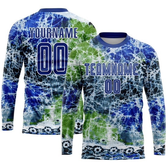 Fußball Royal-White Tie Jersey Custom Dye Uniform Sublimation Fußball Royal-White Tie Jersey Custom Dye Uniform Sublimation
