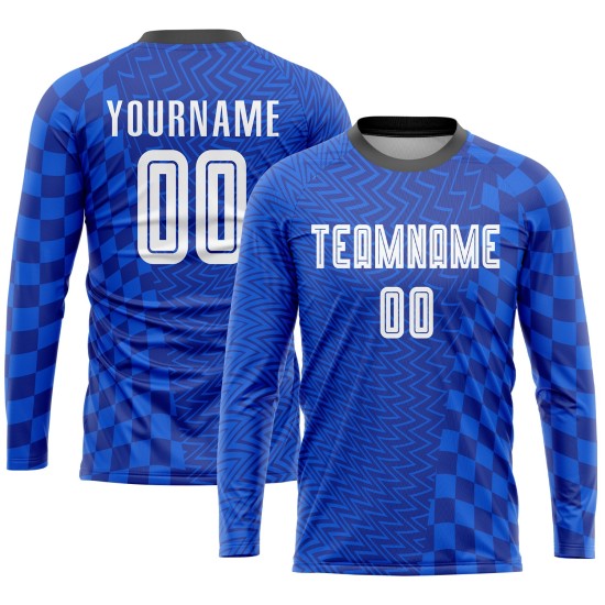 Fußball Royal Trikot Sublimation Uniform Weiß-Schwarz Custom Fußball Royal Trikot Sublimation Uniform Weiß-Schwarz Custom