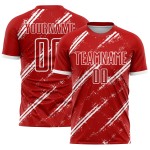 Benutzerdefinierte weiße Fußball-rote Trikotuniform Sublimation Benutzerdefinierte weiße Fußball-rote Trikotuniform Sublimation
