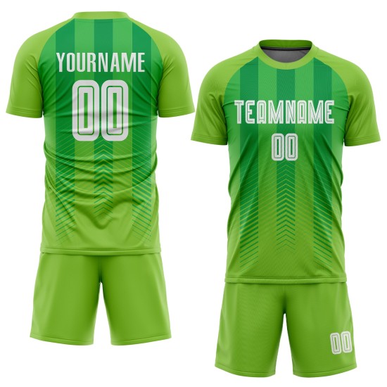 Jersey Neon Custom Uniform Grün Grün Fußball Weiß-Kelly Sublimation Jersey Neon Custom Uniform Grün Grün Fußball Weiß-Kelly Sublimation