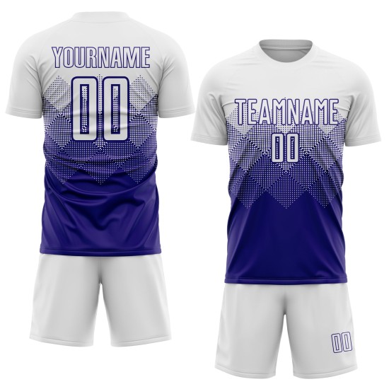 Dunkelweißes Uniformtrikot Lila Fußball Sublimation Custom Dunkelweißes Uniformtrikot Lila Fußball Sublimation Custom