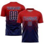 Uniform Rot Marine-Weiß Fußballtrikot Benutzerdefinierte Sublimation Uniform Rot Marine-Weiß Fußballtrikot Benutzerdefinierte Sublimation