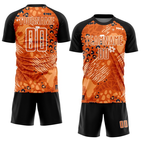 Uniform Jersey Orange Custom Bay Afrikanische Muster Sublimation Fußball Orange-Schwarz Uniform Jersey Orange Custom Bay Afrikanische Muster Sublimation Fußball Orange-Schwarz